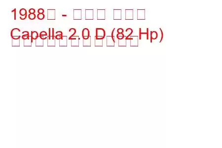 1988年 - マツダ カペラ
Capella 2.0 D (82 Hp) の燃料消費量と技術仕様