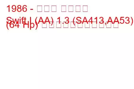 1986 - スズキ スイフト
Swift I (AA) 1.3 (SA413,AA53) (64 Hp) の燃料消費量と技術仕様