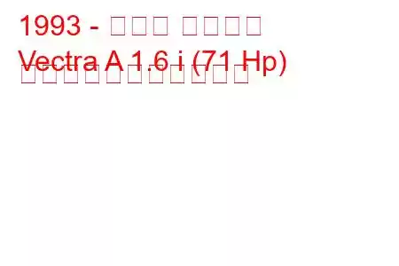 1993 - オペル ベクトラ
Vectra A 1.6 i (71 Hp) の燃料消費量と技術仕様