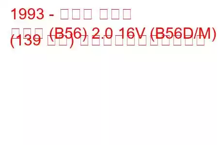 1993 - ルノー ラグナ
ラグナ (B56) 2.0 16V (B56D/M) (139 馬力) の燃料消費量と技術仕様