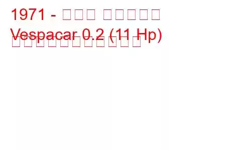 1971 - ベスパ ベスパカー
Vespacar 0.2 (11 Hp) の燃料消費量と技術仕様