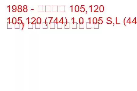 1988 - シュコダ 105,120
105,120 (744) 1.0 105 S,L (44 馬力) 燃料消費量と技術仕様