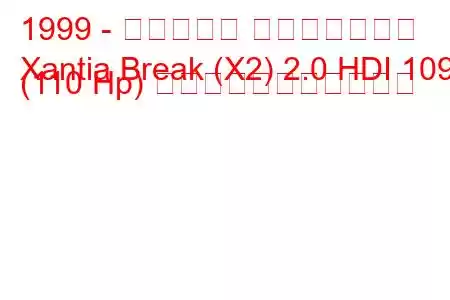 1999 - シトロエン エグザンティア
Xantia Break (X2) 2.0 HDI 109 (110 Hp) の燃料消費量と技術仕様