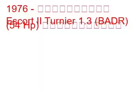 1976 - フォード・エスコート
Escort II Turnier 1.3 (BADR) (54 Hp) の燃料消費量と技術仕様