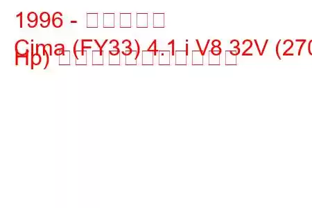 1996 - 日産シーマ
Cima (FY33) 4.1 i V8 32V (270 Hp) の燃料消費量と技術仕様