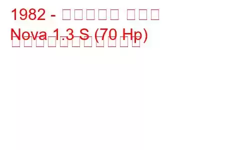 1982 - ボクソール ノヴァ
Nova 1.3 S (70 Hp) の燃料消費量と技術仕様