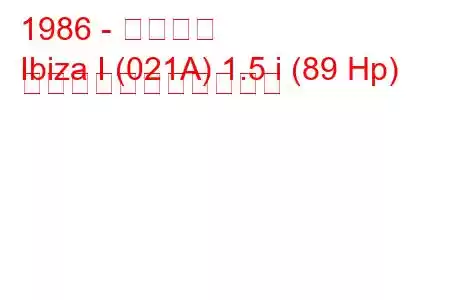 1986 - イビサ島
Ibiza I (021A) 1.5 i (89 Hp) の燃料消費量と技術仕様
