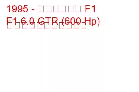 1995 - マクラーレン F1
F1 6.0 GTR (600 Hp) の燃料消費量と技術仕様