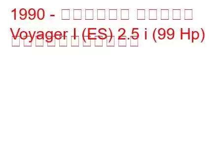 1990 - クライスラー ボイジャー
Voyager I (ES) 2.5 i (99 Hp) の燃料消費量と技術仕様