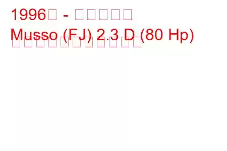 1996年 - 双竜ムッソ
Musso (FJ) 2.3 D (80 Hp) の燃料消費量と技術仕様