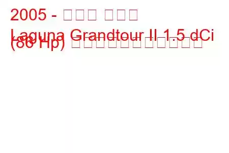 2005 - ルノー ラグナ
Laguna Grandtour II 1.5 dCi (86 Hp) の燃料消費量と技術仕様