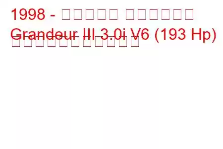 1998 - ヒュンダイ グランドール
Grandeur III 3.0i V6 (193 Hp) の燃料消費量と技術仕様