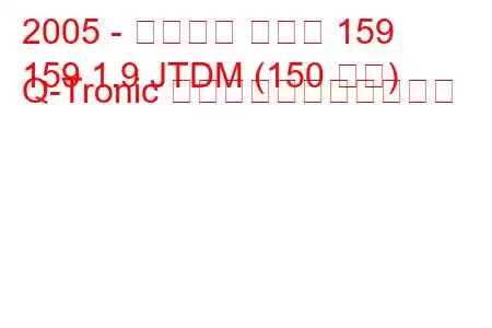 2005 - アルファ ロメオ 159
159 1.9 JTDM (150 馬力) Q-Tronic の燃料消費量と技術仕様