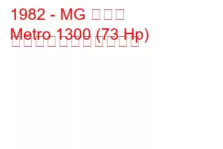 1982 - MG メトロ
Metro 1300 (73 Hp) の燃料消費量と技術仕様