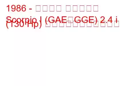 1986 - フォード スコーピオ
Scorpio I (GAE、GGE) 2.4 i (130 Hp) の燃料消費量と技術仕様