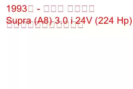 1993年 - トヨタ スープラ
Supra (A8) 3.0 i 24V (224 Hp) の燃料消費量と技術仕様