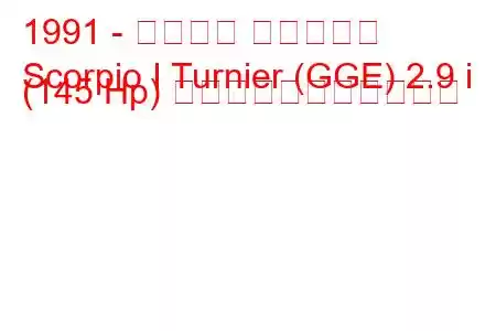 1991 - フォード スコーピオ
Scorpio I Turnier (GGE) 2.9 i (145 Hp) の燃料消費量と技術仕様