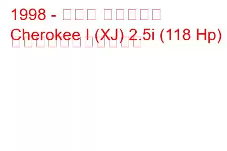 1998 - ジープ チェロキー
Cherokee I (XJ) 2.5i (118 Hp) の燃料消費量と技術仕様