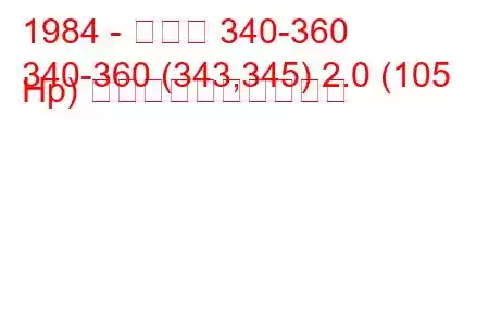 1984 - ボルボ 340-360
340-360 (343,345) 2.0 (105 Hp) 燃料消費量と技術仕様