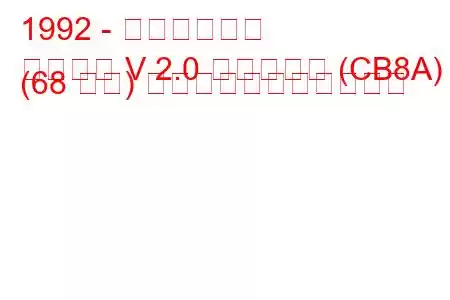 1992 - 三菱ランサー
ランサー V 2.0 ディーゼル (CB8A) (68 馬力) の燃料消費量と技術仕様