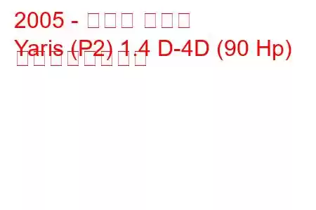 2005 - トヨタ ヤリス
Yaris (P2) 1.4 D-4D (90 Hp) の燃費と技術仕様