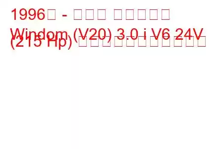 1996年 - トヨタ ウィンダム
Windom (V20) 3.0 i V6 24V (215 Hp) の燃料消費量と技術仕様