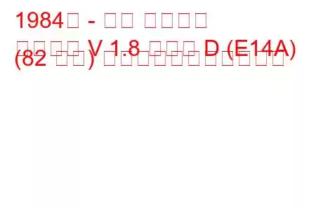 1984年 - 三菱 ギャラン
ギャラン V 1.8 ターボ D (E14A) (82 馬力) の燃料消費量と技術仕様