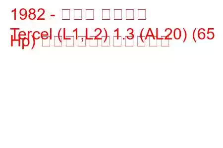1982 - トヨタ ターセル
Tercel (L1,L2) 1.3 (AL20) (65 Hp) の燃料消費量と技術仕様