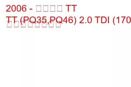 2006 - アウディ TT
TT (PQ35,PQ46) 2.0 TDI (170) の燃費と技術仕様
