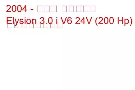 2004 - ホンダ エリシオン
Elysion 3.0 i V6 24V (200 Hp) の燃費と技術仕様