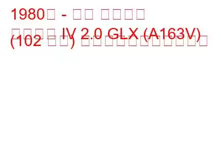 1980年 - 三菱 ギャラン
ギャラン IV 2.0 GLX (A163V) (102 馬力) の燃料消費量と技術仕様