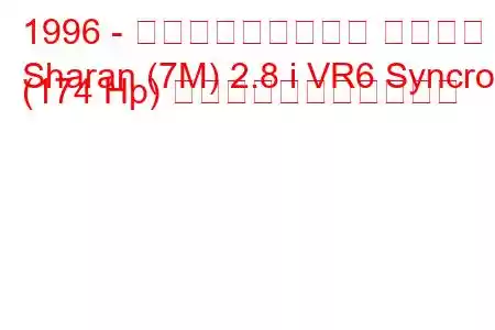 1996 - フォルクスワーゲン シャラン
Sharan (7M) 2.8 i VR6 Syncro (174 Hp) の燃料消費量と技術仕様