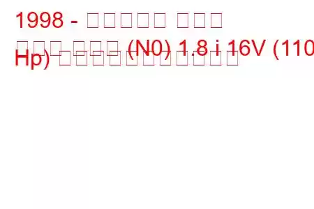 1998 - シトロエン クサラ
クサラ クーペ (N0) 1.8 i 16V (110 Hp) の燃料消費量と技術仕様