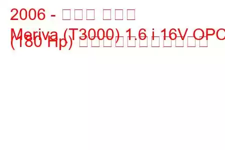 2006 - オペル メリバ
Meriva (T3000) 1.6 i 16V OPC (180 Hp) の燃料消費量と技術仕様