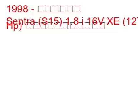1998 - 日産セントラ
Sentra (S15) 1.8 i 16V XE (127 Hp) の燃料消費量と技術仕様