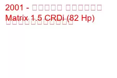 2001 - ヒュンダイ マトリックス
Matrix 1.5 CRDi (82 Hp) の燃料消費量と技術仕様