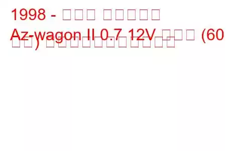 1998 - マツダ アズワゴン
Az-wagon II 0.7 12V ターボ (60 馬力) の燃料消費量と技術仕様