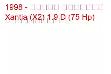 1998 - シトロエン エグザンティア
Xantia (X2) 1.9 D (75 Hp) の燃料消費量と技術仕様