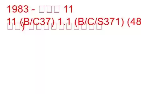 1983 - ルノー 11
11 (B/C37) 1.1 (B/C/S371) (48 馬力) 燃料消費量と技術仕様