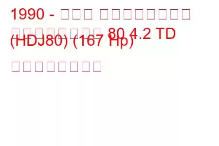 1990 - トヨタ ランドクルーザー
ランドクルーザー 80 4.2 TD (HDJ80) (167 Hp) の燃費と技術仕様