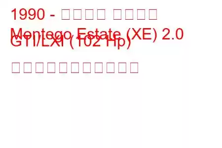 1990 - ローバー モンテゴ
Montego Estate (XE) 2.0 GTI/LXI (102 Hp) の燃料消費量と技術仕様