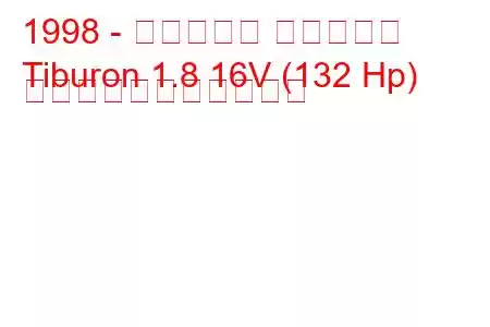 1998 - ヒュンダイ ティブロン
Tiburon 1.8 16V (132 Hp) の燃料消費量と技術仕様