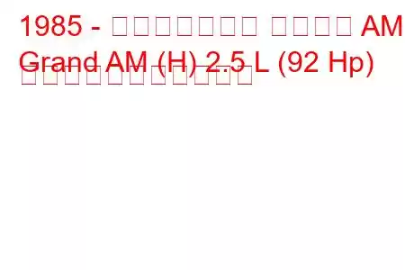 1985 - ポンティアック グランド AM
Grand AM (H) 2.5 L (92 Hp) の燃料消費量と技術仕様