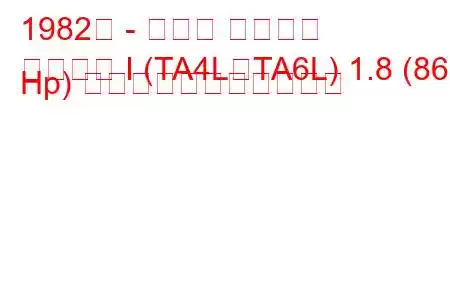 1982年 - トヨタ カリーナ
カリーナ I (TA4L、TA6L) 1.8 (86 Hp) の燃料消費量と技術仕様