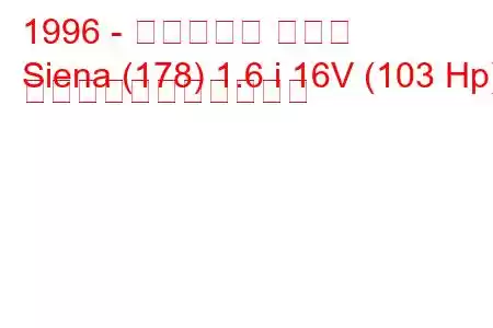 1996 - フィアット シエナ
Siena (178) 1.6 i 16V (103 Hp) の燃料消費量と技術仕様