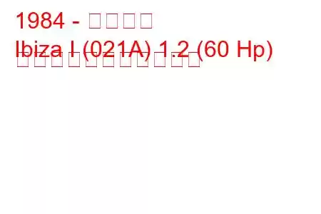 1984 - イビサ島
Ibiza I (021A) 1.2 (60 Hp) の燃料消費量と技術仕様