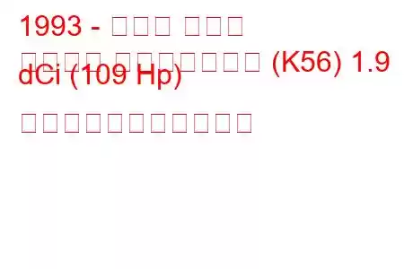 1993 - ルノー ラグナ
ラグーナ グランドツアー (K56) 1.9 dCi (109 Hp) の燃料消費量と技術仕様