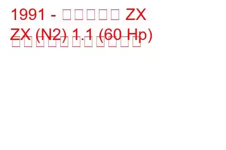 1991 - シトロエン ZX
ZX (N2) 1.1 (60 Hp) の燃料消費量と技術仕様