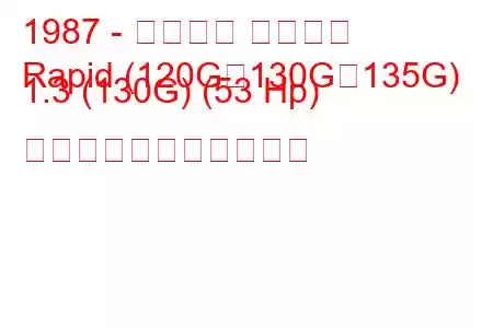 1987 - シュコダ ラピッド
Rapid (120G、130G、135G) 1.3 (130G) (53 Hp) の燃料消費量と技術仕様