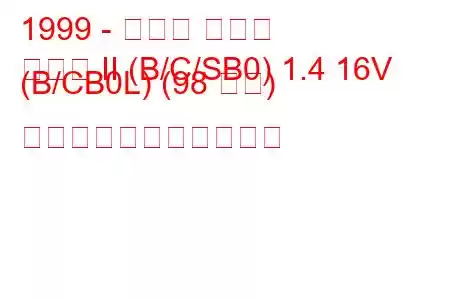 1999 - ルノー クリオ
クリオ II (B/C/SB0) 1.4 16V (B/CB0L) (98 馬力) の燃料消費量と技術仕様